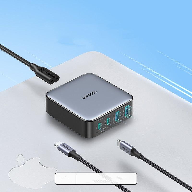 100W GaN Desktop Charging Station - 4-Port Fast Charger with Cable
