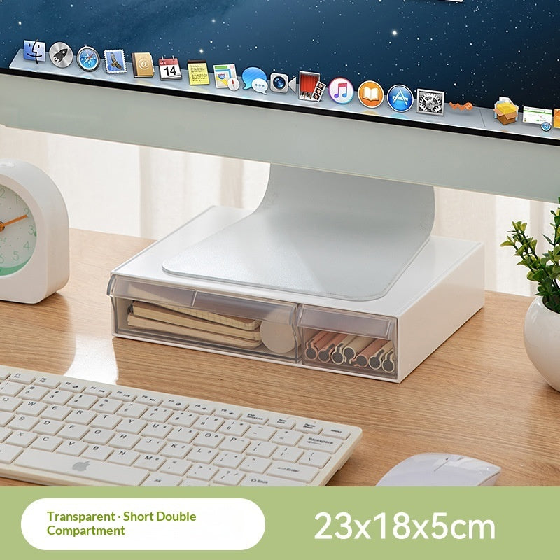 Desktop Monitor Riser with Drawers - Multi-Tier Storage Organizer