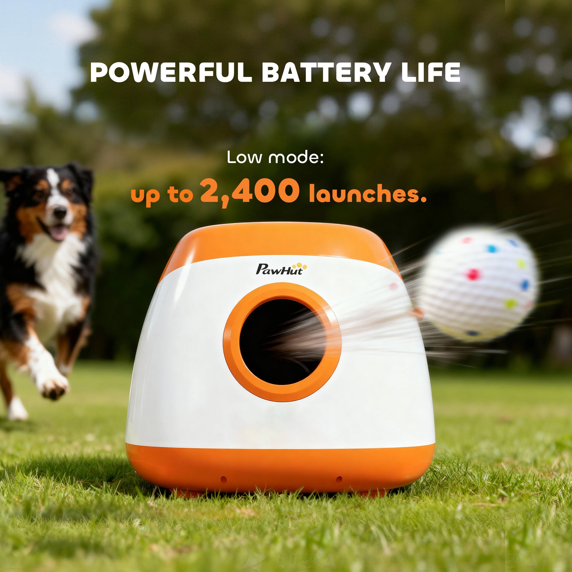 Automatic Dog Ball Launcher - Rechargeable Fetch Machine with Remote Control for Medium to Large Dogs