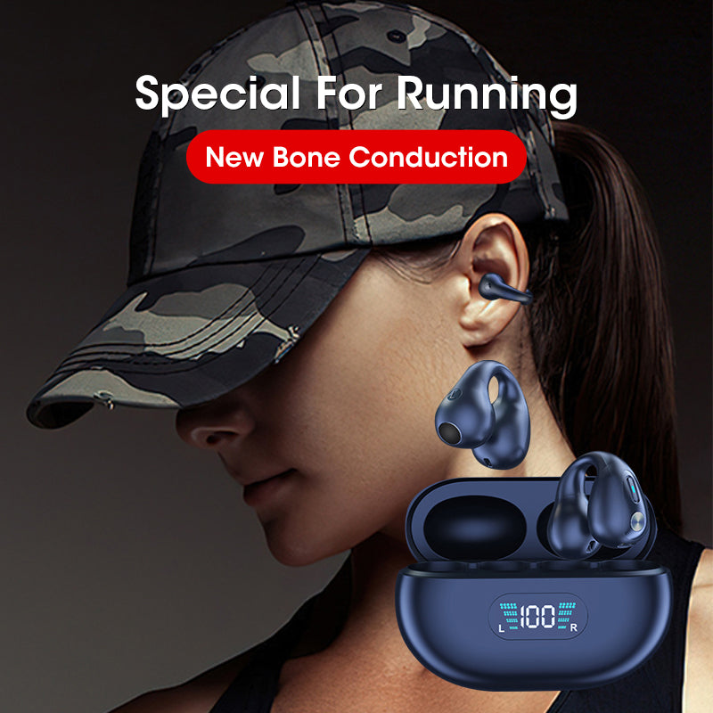 Bone Conduction Earbuds - Bluetooth 5.3 Ear Clip Wireless Headphones
