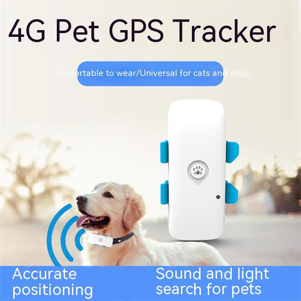 4G GPS Pet Tracker - Waterproof IPX6 Collar Locator with Real-Time Tracking for Dogs and Cats
