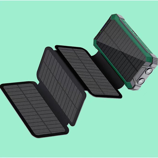 20000mAh Solar Power Bank - Wireless Charging & 4 Built-In Cables