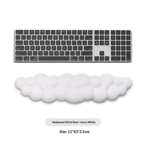 Cloud Wrist Rest Mouse Pad - Ergonomic Keyboard Support Cushion