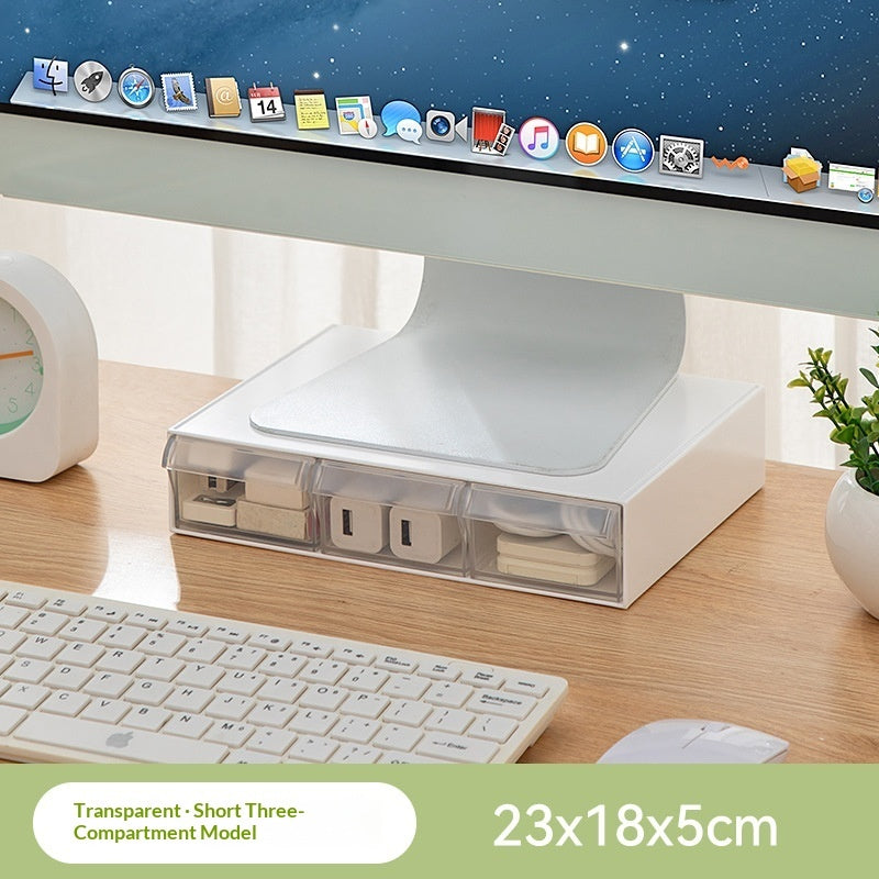 Desktop Monitor Riser with Drawers - Multi-Tier Storage Organizer