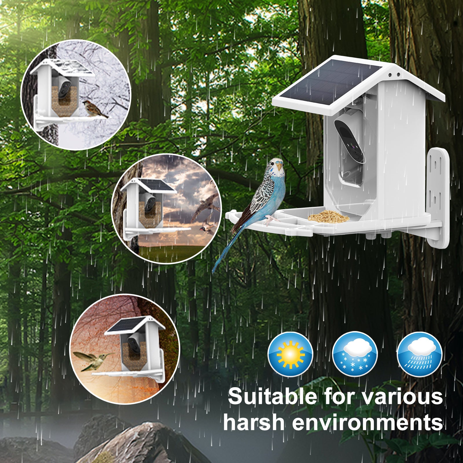 Solar Smart Bird Feeder Camera - Low Power Consumption WiFi Bird Watching Feeder