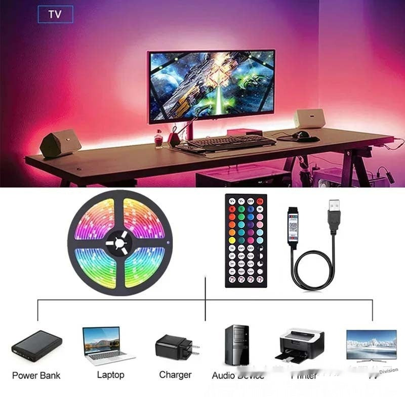 RGB LED Light Strip - USB Bluetooth App Controlled Ambient Lighting