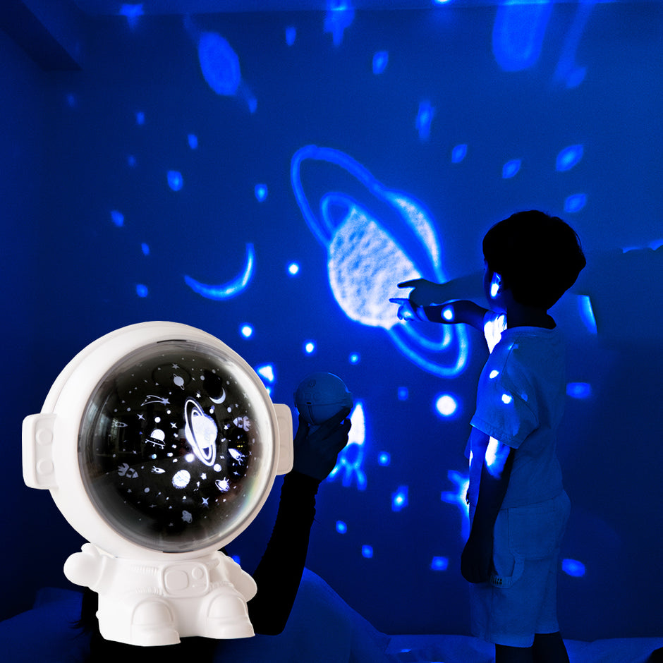 Astronaut Galaxy Star Projector - Music & Rotation Night Light