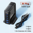 140W GaN Digital Display Fast Charger - 3C2A Multi-Port Station