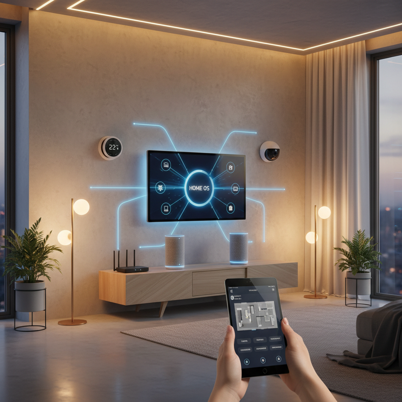 must be a square photo, related to smart living hub, more on smart tech or gadgets at home