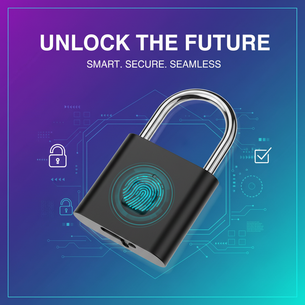 Smart Fingerprint Padlock Square Banner