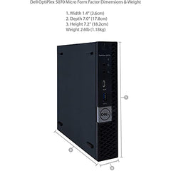 Dell Optiplex 5070 Micro MFF Desktop PC Intel i5-9500T, 16GB DDR4 New 512GB M.2 NVMe SSD, WiFi BT HDMI New KB & Mouse Windows 11 Pro (Renewed)
