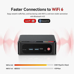 Beelink Mini PC, AMD Ryzen 7 5700U 8 Core(Up to 4.3GHz), 16GB DDR4 RAM 500GB NVMe M.2 SSD, SER5 Pro Mini Desktop Computer Support 4K@60Hz Output/WiFi 6/BT5.2/DP/HDMI/USB-C/USB-A3.2, Gaming/Office/Home