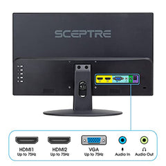 Sceptre 22 inch 75Hz 1080P LED Monitor 99% sRGB HDMI X2 VGA Build-In Speakers, Machine Black (E225W-19203R series)