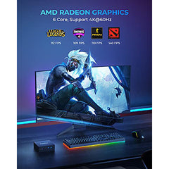 KAMRUI Mini PC,AMD Ryzen 5 5560U (6C/12T, up to 4.0 GHz), Mini Computer Tower with Dual Channel 16GB DDR4 512GB SSD,Small Desktop Computers Windows 11 Pro,4K Triple Display,BT4.2/WiFi 5/Dual LAN