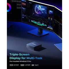 KAMRUI Mini PC,AMD Ryzen 5 5560U (6C/12T, up to 4.0 GHz), Mini Computer Tower with Dual Channel 16GB DDR4 512GB SSD,Small Desktop Computers Windows 11 Pro,4K Triple Display,BT4.2/WiFi 5/Dual LAN