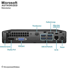 HP EliteDesk 800 G2 Desktop Mini Business PC, Intel Quad-Core i5-6500T up to 3.1G,16G DDR4,240G SSD,VGA,DP,Win 10 Pro 64 bit-Multi-Language Support English/Spanish (Renewed)