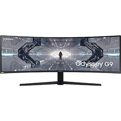 SAMSUNG 49” Odyssey G9 Gaming Monitor, 1000R Curved Screen, QLED, Dual QHD Display, 240Hz, NVIDIA G-SYNC and FreeSync Premium Pro, LC49G95TSSNXZA, Black