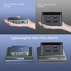 Mini PC Windows 11 Pro, Lightweight 11th Intel N5105 Mini Computers(Turbo 2.9GHz), Ultra Thin Extensible 8GB RAM 256GB SSD Desktop Computers,4K HDMI Dual Display, Dual WiFi