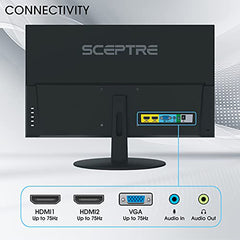 Sceptre IPS 24-Inch Business Computer Monitor 1080p 75Hz with HDMI VGA Build-in Speakers, Machine Black (E248W-FPT)