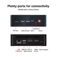 Beelink Mini PC, AMD Ryzen 5 5500U(6C/12T, Up to 4.0GHz), 16GB DDR4 RAM 500GB NVMe SSD, SER5 Mini Desktop Computer Support 4K@60Hz Triple Output/WiFi6/BT5.2/DP1.4/HDMI2.0/USB3.2 for Gaming/Office/Home