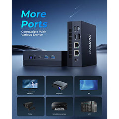 KAMRUI Mini PC,AMD Ryzen 5 5560U (6C/12T, up to 4.0 GHz), Mini Computer Tower with Dual Channel 16GB DDR4 512GB SSD,Small Desktop Computers Windows 11 Pro,4K Triple Display,BT4.2/WiFi 5/Dual LAN