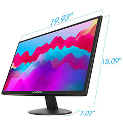 Sceptre 22 inch 75Hz 1080P LED Monitor 99% sRGB HDMI X2 VGA Build-In Speakers, Machine Black (E225W-19203R series)