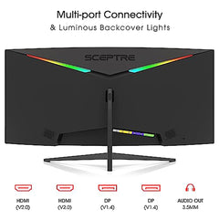 Sceptre 34-Inch Curved Ultrawide WQHD Monitor 3440 x 1440 R1500 up to 165Hz DisplayPort x2 99% sRGB 1ms Picture by Picture, Machine Black 2023 (C345B-QUT168)