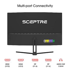 Sceptre 32-inch Curved Gaming Monitor Overdrive up to 240Hz DisplayPort 165Hz 144Hz HDMI AMD FreeSync Build-in Speakers, Machine Black (C325B-185RD)