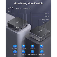 KAMRUI AK2 Plus Mini PC, Intel 12th Gen Alder Lake- N100(up to 3.4GHz) Mini Tower Computer, 16GB DDR4 RAM 500GB SSD Mini Computer Windows 11 Support 4K HD/WiFi 5/BT4.2/Gigabit Ethernet for Home/Office