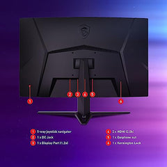 MSI Optix G32CQ4 E2 QHD 1500R Curvature 16:9 Aspect Ratio Non-Glare Super Narrow Bezel 1ms 2560 x 1440 170Hz Refresh Rate Tilt Adjustment AMD FreeSync 32