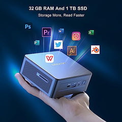 GEEKOM Mini PC, Mini IT11, 11th Intel i7-11390H (Up to 5.00 GHz), 32GB DDR4 RAM 1TB M.2 SSD, Windows 11 Pro Mini NUC Computers, Support 8K Output/WiFi 6/USB4.0/BT5.2, Home&Office Mini Desktop Computer