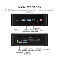 Beelink Mini PC, AMD Ryzen 7 5700U 8 Core(Up to 4.3GHz), 16GB DDR4 RAM 500GB NVMe M.2 SSD, SER5 Pro Mini Desktop Computer Support 4K@60Hz Output/WiFi 6/BT5.2/DP/HDMI/USB-C/USB-A3.2, Gaming/Office/Home
