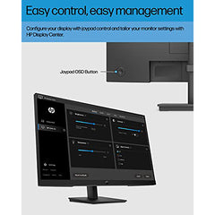 HP 27h Full HD Monitor - Diagonal - IPS Panel & 75Hz Refresh Rate - Smooth Screen - 3-Sided Micro-Edge Bezel - 100mm Height/Tilt Adjust - Built-in Dual Speakers - for Hybrid Workers,Black