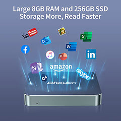 Mini PC Windows 11 Pro, Lightweight 11th Intel N5105 Mini Computers(Turbo 2.9GHz), Ultra Thin Extensible 8GB RAM 256GB SSD Desktop Computers,4K HDMI Dual Display, Dual WiFi