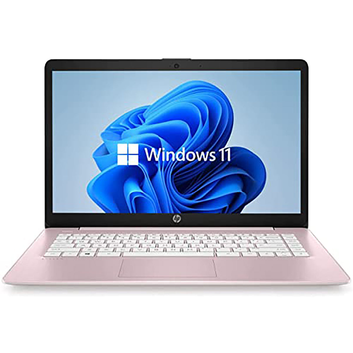 Newest HP 14" HD Laptop Windows 11 Intel Celeron Dual-Core 4GB RAM 64GB SSD Webcam Dale Pink (Renewed)