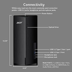 Acer Aspire TC-1760-UA92 Desktop | 12th Gen Intel Core i5-12400 6-Core Processor | 12GB 3200MHz DDR4 | 512GB NVMe M.2 SSD | 8X DVD | Intel Wireless Wi-Fi 6 AX201 | Bluetooth 5.2 | Windows 11 Home