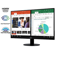 Acer 21.5 Inch Full HD (1920 x 1080) IPS Ultra-Thin Zero Frame Computer Monitor (HDMI & VGA Port), SB220Q bi