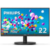 PHILIPS Computer Monitors 22 inch Class Thin Full HD (1920 x 1080) 75Hz Monitor, VESA, HDMI & VGA Port, 4 Year Advance Replacement Warranty, 221V8LN