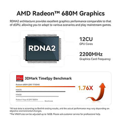 Beelink Mini PC, AMD Ryzen 7 7735HS(8C/16T, Up to 4.75GHz), 32GB DDR5 RAM 1TB PCIe4.0 SSD, Radeon 680M, SER6 MAX Mini Desktop Computer Support 4K@60Hz Triple Display/USB4/WiFi 6/BT5.2/2.5Gbps for Home