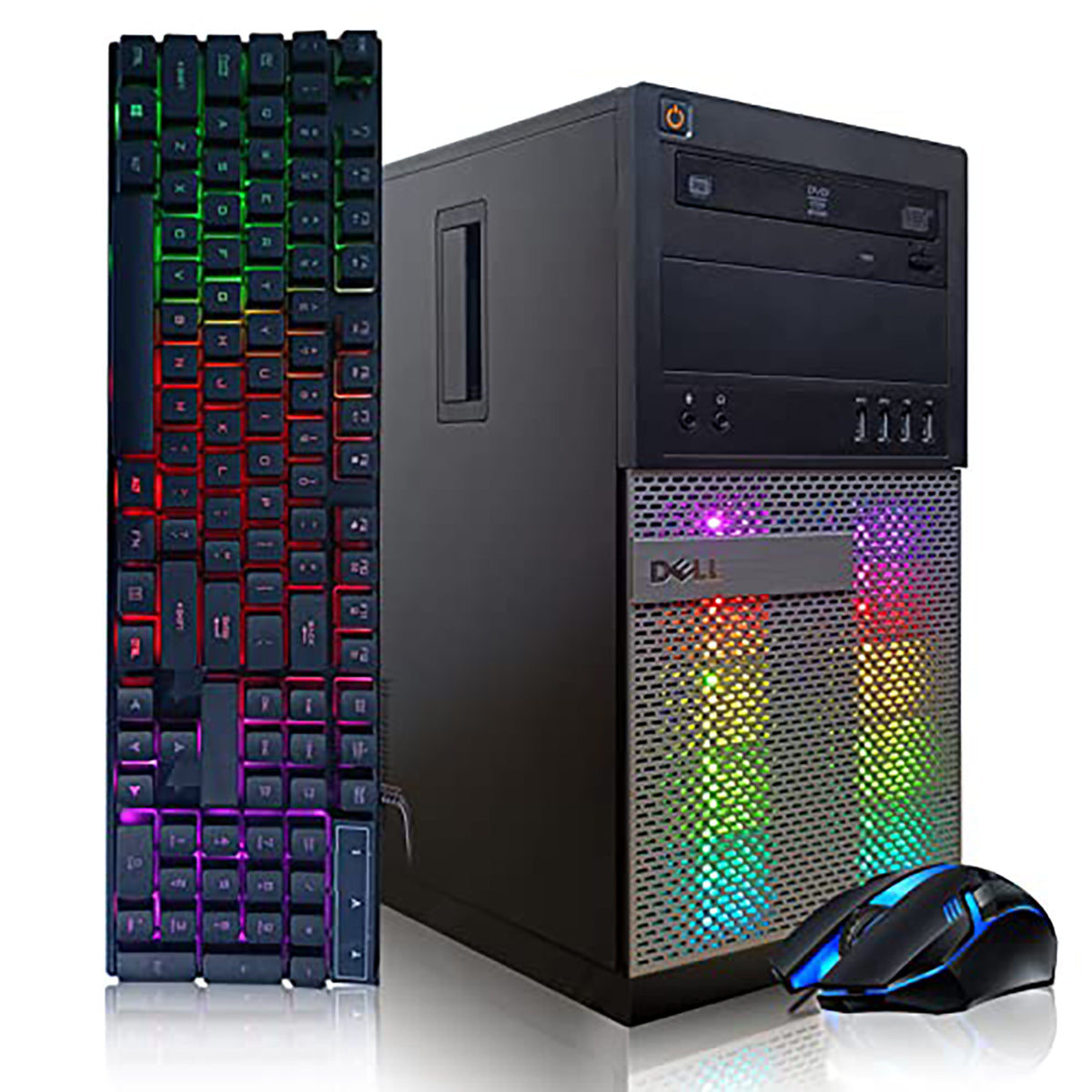 Dell Gaming PC Desktop Computer - Intel Quad I5 up to 3.6GHz, GeForce GTX 1650 4G GDDR5, 32GB Memory, 128G SSD + 3TB, RGB Keyboard & Mouse, DVD, WiFi & Bluetooth 5.0, Win 10 Pro (Renewed)