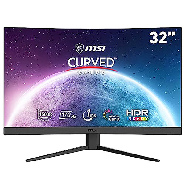 MSI Optix G32CQ4 E2 QHD 1500R Curvature 16:9 Aspect Ratio Non-Glare Super Narrow Bezel 1ms 2560 x 1440 170Hz Refresh Rate Tilt Adjustment AMD FreeSync 32",Black