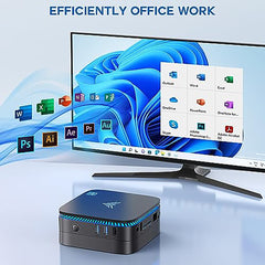 KAMRUI AK1 Plus Mini PC, Intel 12th Gen N95(up to 3.4GHz) Mini Desktop Computers, 8GB RAM/256GB M.2 SSD Micro Computer Tower Support 4K UHD, Dual Wi-Fi, BT 4.2 for Business Home Office