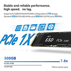 Beelink S12 Pro Mini PC, Newest 12th Gen Intel N100(4C/4T, Up to 3.4GHz, TDP 6W), 16GB DDR4 RAM 500GB PCIe x1 SSD, Mini Desktop Computer Support Dual HDMI 4K@60fps Output/WiFi6/BT5.2/USB 3.2, HTPC/ROS