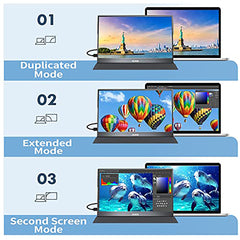 MNN Portable Monitor 15.6inch FHD 1080P Laptop Monitor USB C HDMI Gaming Ultra-Slim IPS Display w/Smart Cover & Speakers,HDR Plug&Play, External Monitor for Laptop PC Phone Mac Xbox (15.6'' 1080P)