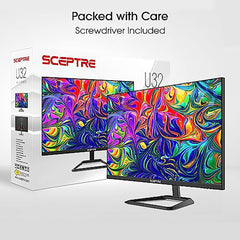 Sceptre 32-inch IPS 4K UHD 3840 x 2160 Monitor DisplayPort x2 HDMI x2 99% sRGB Build-in Speakers, Machine Black 2024 (U325W-UPT)