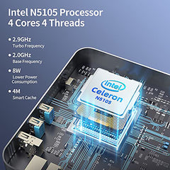 Mini PC Windows 11 Pro, Lightweight 11th Intel N5105 Mini Computers(Turbo 2.9GHz), Ultra Thin Extensible 8GB RAM 256GB SSD Desktop Computers,4K HDMI Dual Display, Dual WiFi