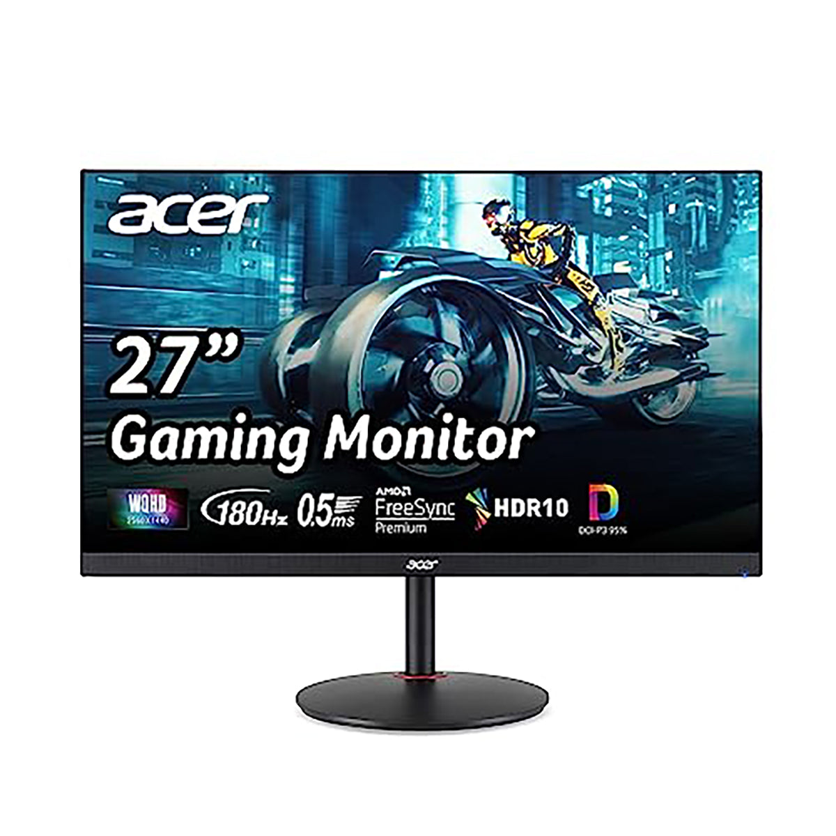 Acer Nitro 27" WQHD 2560 x 1440 PC Gaming IPS Monitor | AMD FreeSync Premium | Up to 180Hz Refresh | Up to 0.5ms | DCI-P3 95% | 1 x Display Port 1.2 & 2 x HDMI 2.0 | XV271U M3bmiiprx