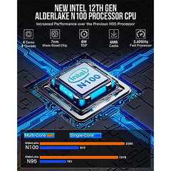 GMKtec Nucbox G2 Mini PC Windows 11 Pro Intel N100 (Up to 3.4GHz) 4C/4T, Mini Desktop Computer Dual LAN 1000Mbps 12GB DDR5 128GB PCle SSD, Micro PC 4K, Triple Display, WiFi6, BT5.2, Energy Efficient