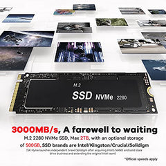 Beelink Mini PC, AMD Ryzen 5 5500U(6C/12T, Up to 4.0GHz), 16GB DDR4 RAM 500GB NVMe SSD, SER5 Mini Desktop Computer Support 4K@60Hz Triple Output/WiFi6/BT5.2/DP1.4/HDMI2.0/USB3.2 for Gaming/Office/Home