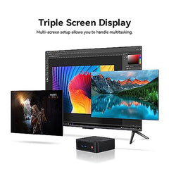 Beelink 8-Core AMD Ryzen 7 5800H Mini PC SER5 MAX |16GB DDR4|500GB NVMe M.2 SSD|Triple Display 4K@60Hz Output,Wi-Fi 6|RJ45 |Bluetooth 5.2|W-11 Gaming Office Mini Computer